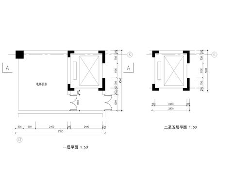  客货梯井道CAD节点大样 