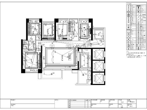  样板间系统图cad电气图 