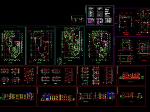  幼儿园全套cad施工图 