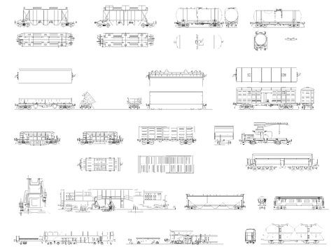  货运列车CAD施工图 