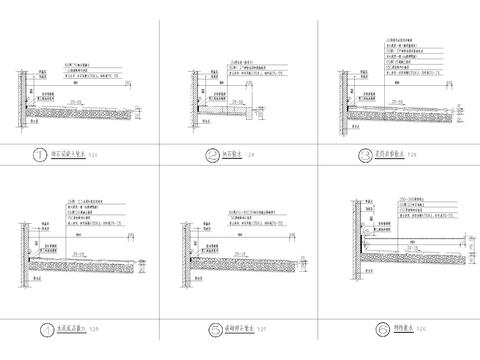  散水及排水沟cad大样图 