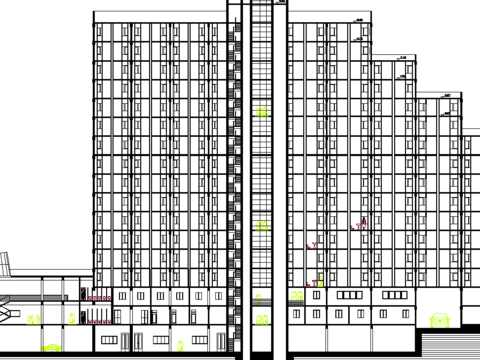  大學(xué)科技交流中心cad施工圖 