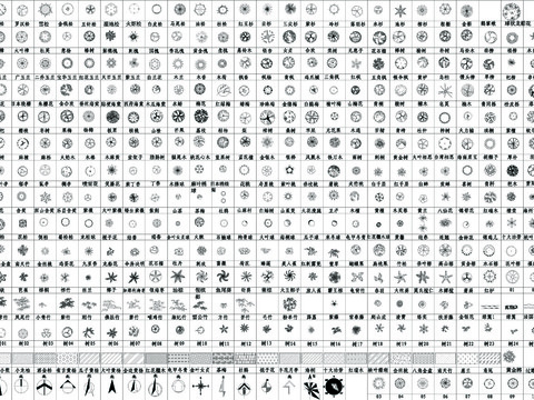  数百种平面树CAD图库 