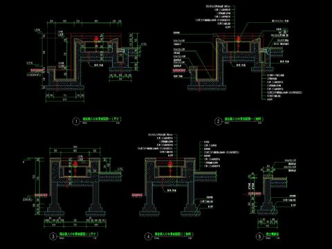  LOGO跌水 叠水 水景CAD施工图 