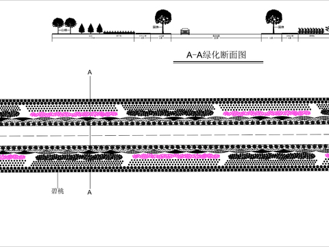  某道路Ｃ段綠化設(shè)計(jì)CAD施工圖 