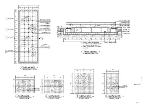  售楼部镜面水景cad大样图 
