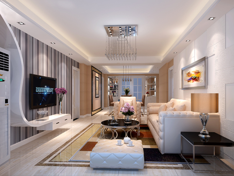  东湖明珠现代客餐厅卧室CAD施工图 