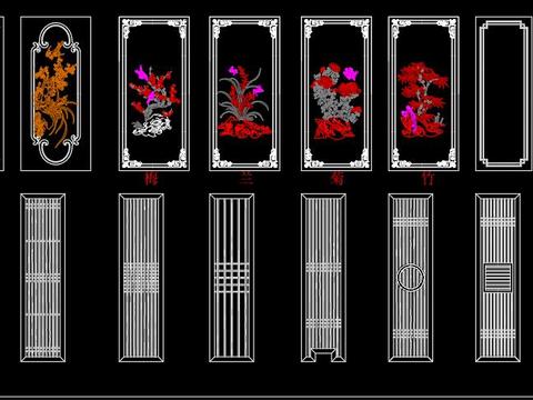  新中式花格CAD图库 