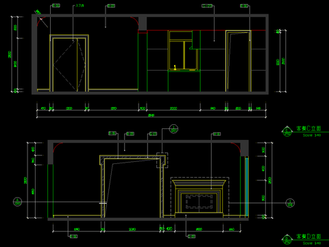  三亚时代海岸蓝色维也纳风格装修施工图 