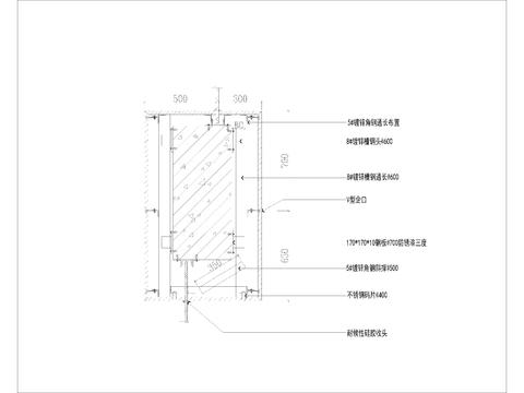  挂梁石材干挂节点大样CAD施工图 