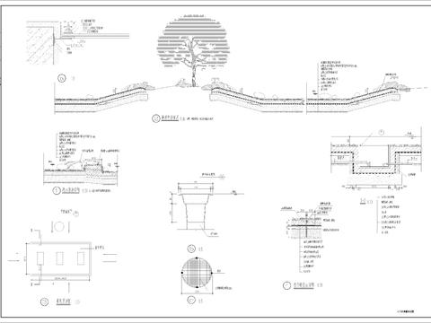  人工水池做法泵坑CAD施工图 