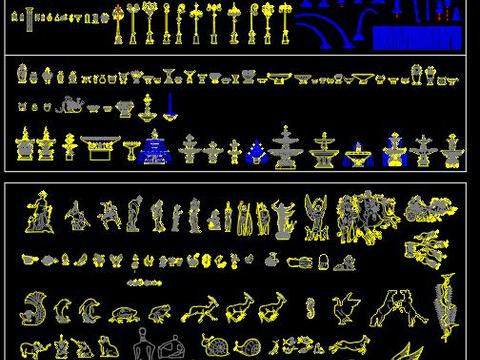  园林景观小品CAD图库 