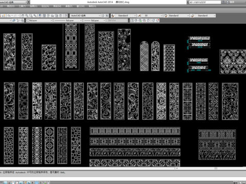  中式经典雕花cad图库 