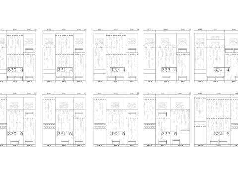  常用衣柜及组合图块cad图库 