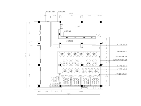  500㎡酒店西餐厅cad平面图 