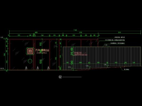  新中式入口LOGO景观墙CAD施工图 