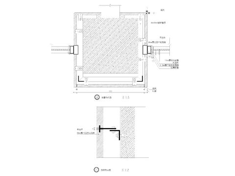  石材方柱剖面节点大样图 