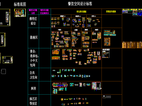  餐厅桌椅cad图库 