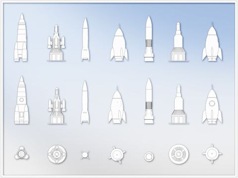  太空火箭儿童艺术品摆件cad图库 