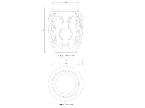  鼓形圆台五墩大样图 