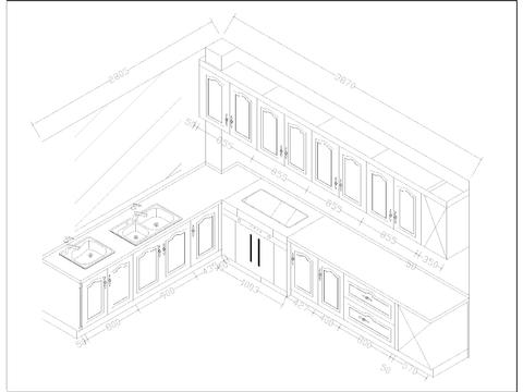  室内三维图橱柜CAD施工图 