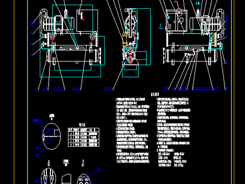  单机头螺杆机组CAD施工图 
