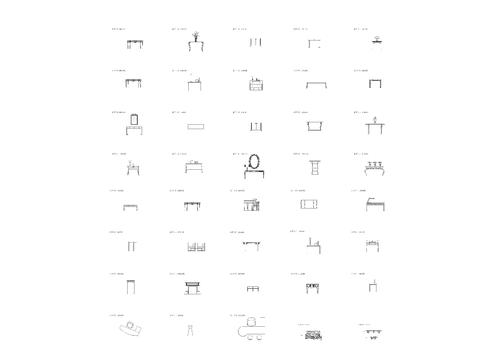  简约风吧台 茶几组合cad图库 