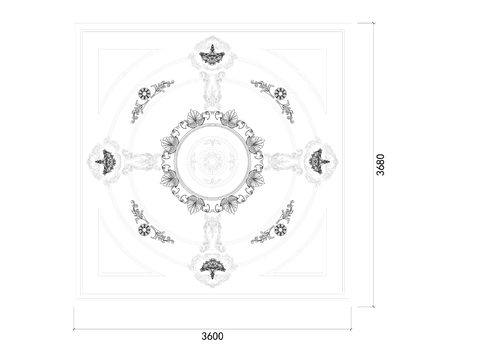  法式欧式天花吊顶cad图库 