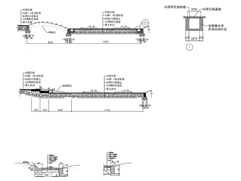  石板路cad节点大样图 