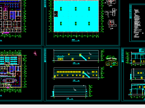  中央浴场cad施工图 
