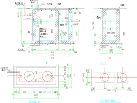  化粪池cad大样图 