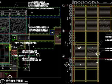  欧式廊架设计cad施工图 