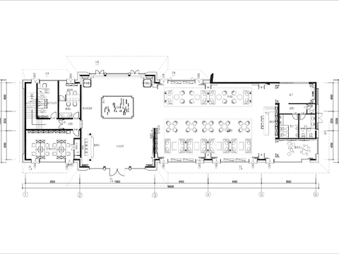  500㎡售楼部接待大厅cad平面图 