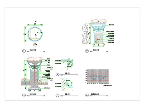  特色花钵节点大样图 通用节点 