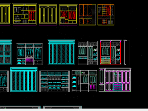  衣柜cad图库 