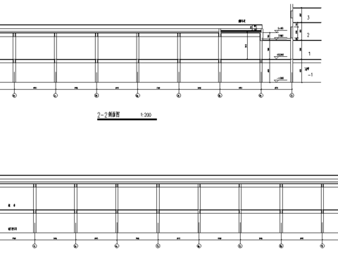  超市车库平面节点大样剖面图 