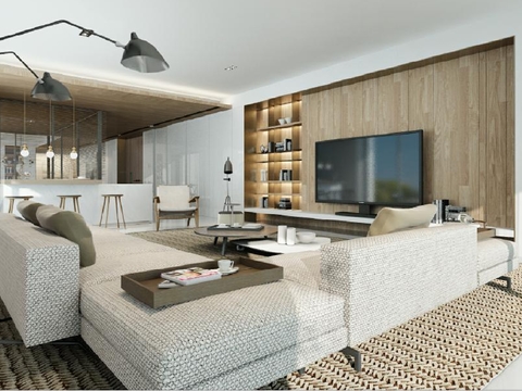  四季公寓330㎡三居样板间装修cad施工图 