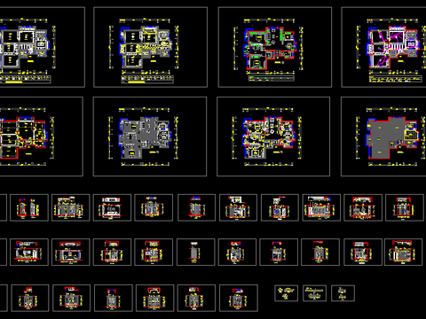  三室二厅两卫cad施工图 