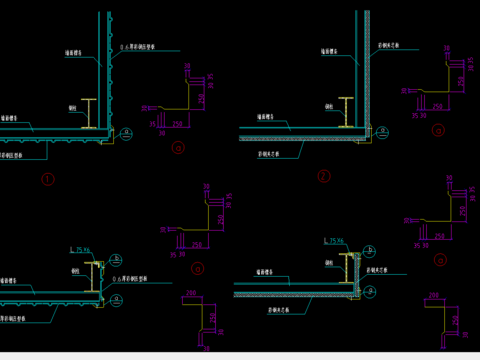  P39雨蓬节点cad大样图 