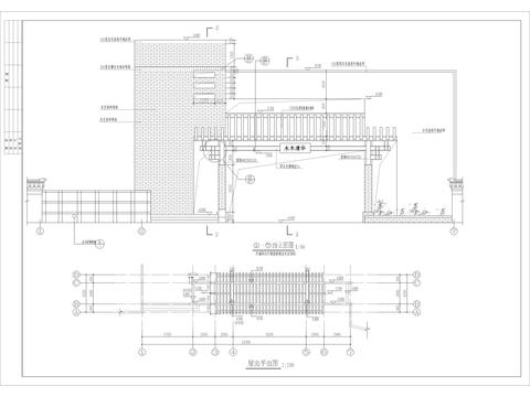  小區(qū)入口大門cad施工圖 