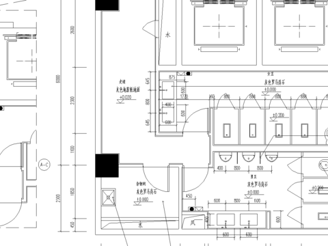  卫生间cad施工图 