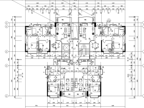  栋标准层平面cad施工图 