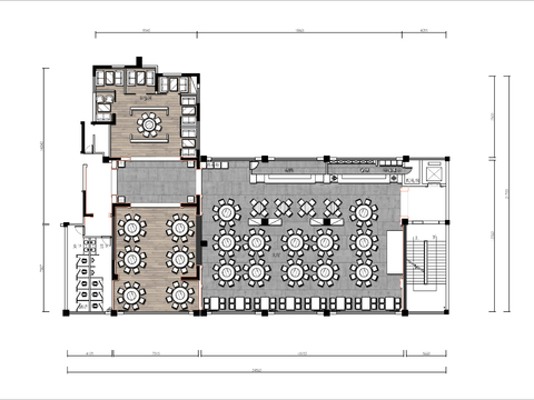  500㎡火锅店cad平面图 