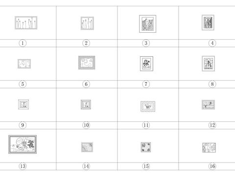  中式古典装饰画合集cad图库 