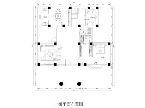  两层别墅平面图cad施工图 