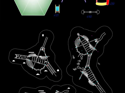  儿童游乐场设施cad图库 