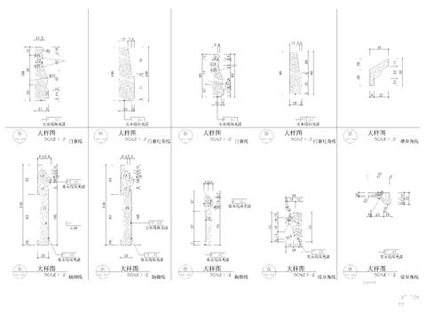  室内细节线条处理cad大样图 