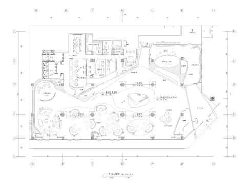  1350㎡售楼处cad平面图 