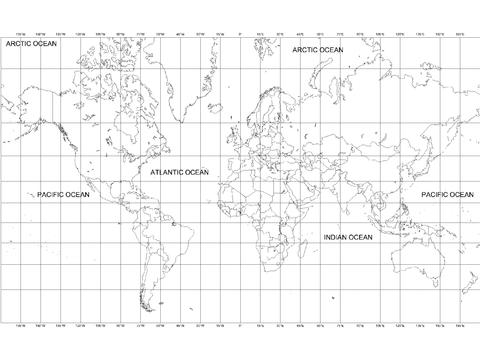  国外国家地方板块地图图块cad图库 