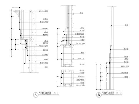  木饰面节点CAD施工图 